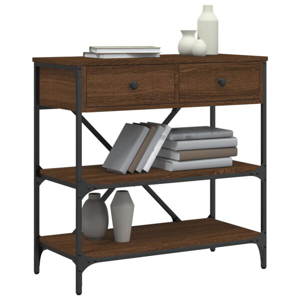 vidaXL Masă consolă, stejar maro, 75x34,5x75 cm, lemn prelucrat