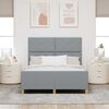 vidaXL Cadru de pat cu headboard Gri deschis 160 x 200 cm țesătură