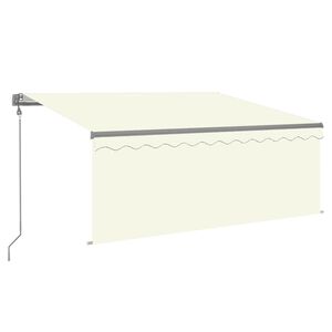 vidaXL Copertină automată cu stor&LED&senzor de v&acirc;nt, crem, 3x2,5 m