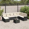 vidaXL Set de canapele pentru grădină cu pernă 9 pcs Maro Rattan poli