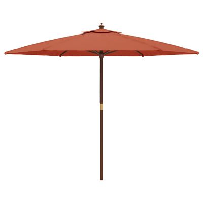 vidaXL Umbrelă de soare de grădină stâlp din lemn cărămiziu 299x240 cm
