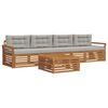 vidaXL Set de canapele de exterior 5 buc. Gri natural și deschis