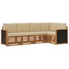 vidaXL Set canapea sectională cu pernă 4 pcs natural