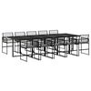 vidaXL Set mobilier de exterior cu perne, 11 piese, negru, poliratan