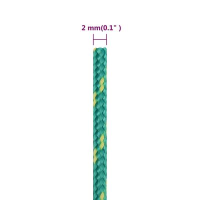 vidaXL Frânghie de barcă, verde, 2 mm, 25 m, polipropilenă