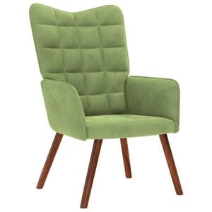 vidaXL Scaun de relaxare, verde deschis, catifea