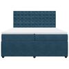 vidaXL Pat box spring cu saltea, albastru, 200x200 cm, catifea