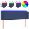 vidaXL Tăblie de pat cu LED, albastru, 147x16x78/88 cm, textil