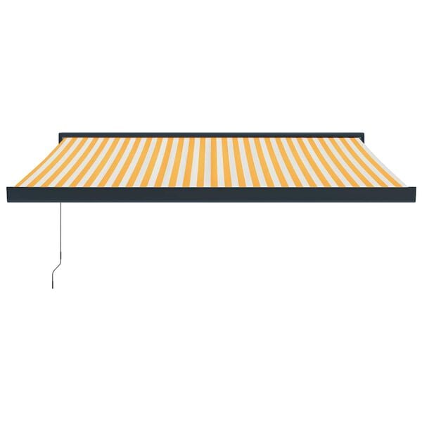 vidaXL Copertină retractabilă, galben/alb, 3x2,5 m, textil/aluminiu