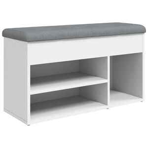 vidaXL Bancă pentru pantofi, albă, 82x32x45,5 cm, lemn stratificat