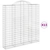 vidaXL Coșuri gabion arcuite, 13 buc 200x30x200/220cm, fier galvanizat