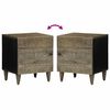vidaXL Noptiere 2 buc Gri deschis 40x33x46 cm Lemn masiv de mango