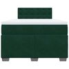 vidaXL Pat box spring cu saltea, verde &icirc;nchis, 120x190 cm, catifea