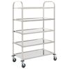vidaXL Cărucior de bucătărie 5 niveluri 107x55x147 cm oțel inoxidabil