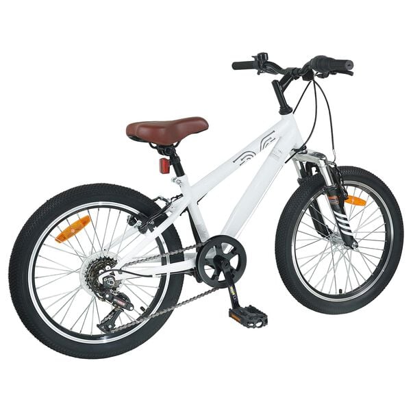 vidaXL Kids Mountain Bike 20 Inci 6-Speed pentru 5-8 ani Alb