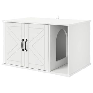vidaXL Casa pentru pisici Alb 85 x 55 x 50 cm Lemn compozit