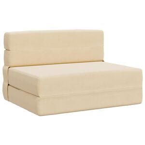 vidaXL Canapea Pat Pliabilă Crem 70 x 80 x 60 cm Țesătură