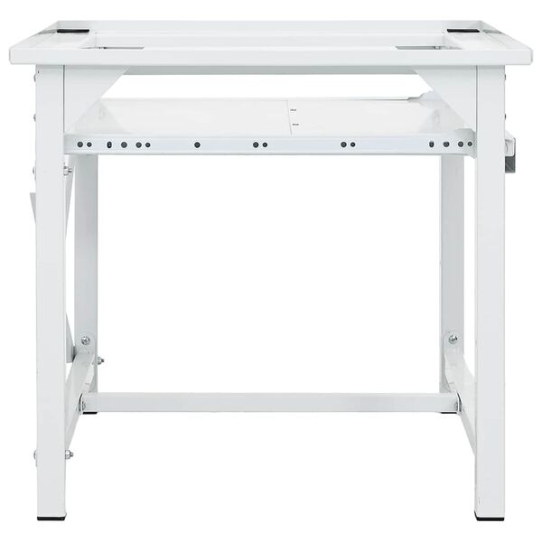 vidaXL Suport mașină de spălat cu raft retractabil, alb