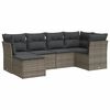 vidaXL Set mobilier grădină cu perne, 6 piese, gri, poliratan
