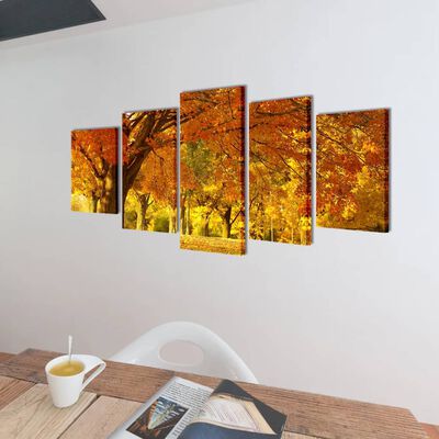 Set tablouri de perete cu imprimeu arțar, 200 x 100 cm