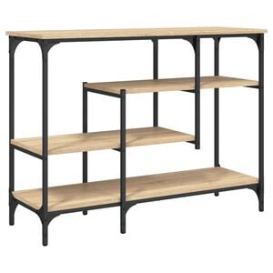 vidaXL Măsuță consolă cu rafturi, stejar sonoma, 100x35x75 cm