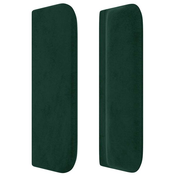vidaXL Tăblie de pat cu aripioare verde &icirc;nchis 203x16x78/88 cm catifea