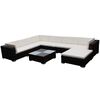 vidaXL Set mobilier de grădină cu perne, 8 piese, maro, poliratan