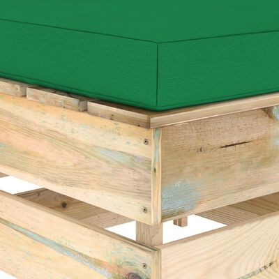 vidaXL Taburet modular cu pernă, lemn verde tratat