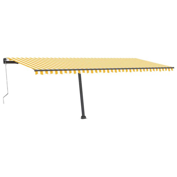 vidaXL Copertină autonomă retractabilă automat galben&alb 600x300 cm