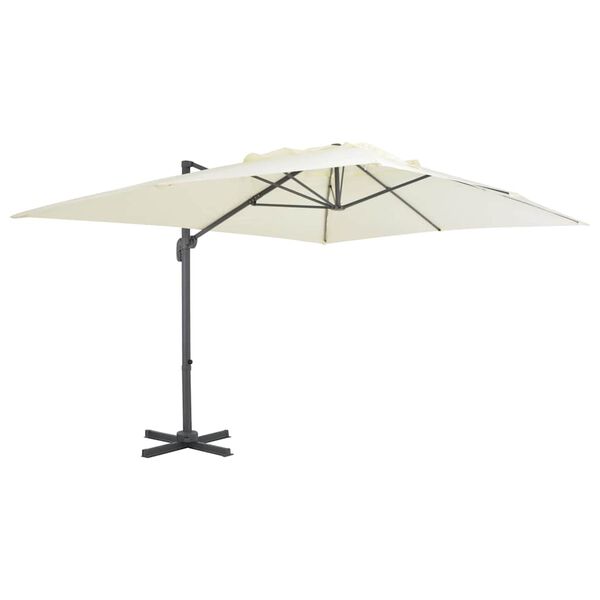 vidaXL Umbrelă de grădină &icirc;n consolă cu st&acirc;lp din aluminiu 400x300 cm, culoare nisip