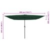 vidaXL Parasol de Grădină Verde și Negru 295 x 295 x 245 cm