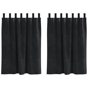 vidaXL Perdele opace 2 pcs Negru 140 x 140 cm Catifea