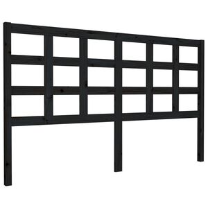 vidaXL Tăblie de pat, negru, 165,5x4x100 cm, lemn masiv de pin