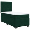 vidaXL Pat box spring cu saltea, verde &icirc;nchis, 100x200 cm, catifea