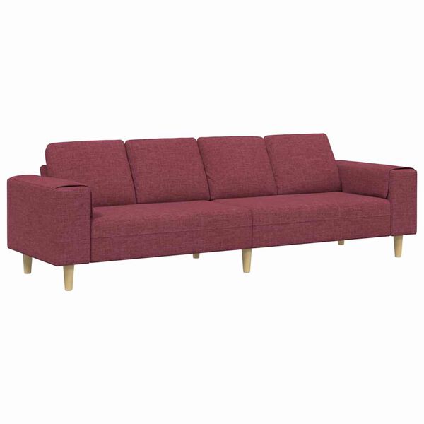 vidaXL Canapea pentru living Roșu Vin 250 x 77 x 76 cm Poliester