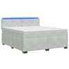 vidaXL Pat box spring cu saltea și LED Gri deschis 160 x 200 cm