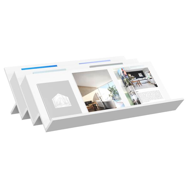 vidaXL Raft pentru reviste cu raft Alb 90 x 53 x 28,5 cm Lemn compozit