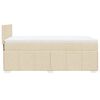 vidaXL Pat box spring cu saltea, crem, 80x200 cm, textil