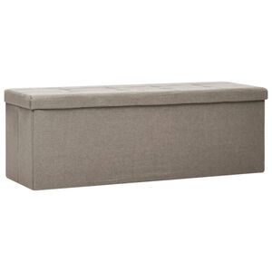 vidaXL Bancă de depozitare pliabilă, gri taupe, imitație de p&acirc;nză
