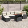 vidaXL Set de canapele pentru grădină cu pernă 8 pcs Negru Rattan poli
