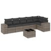 vidaXL Set canapele de grădină, 7 piese, cu perne, gri, poliratan