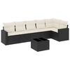 vidaXL Set canapele de grădină cu perne, 7 piese, negru, poliratan