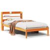 vidaXL Cadru de pat cu tăblie, maro ceruit, 75x190 cm, lemn masiv pin