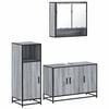 vidaXL Set mobilier de baie, 3 piese, gri sonoma, lemn prelucrat
