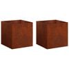 vidaXL Vază pentru Grădină 2 buc. Ruginit 25 x 25 x 25 cm