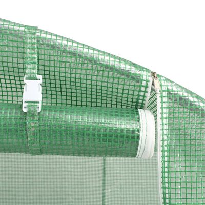 vidaXL Seră cu cadru din oțel, verde, 24 m², 6x4x2 m