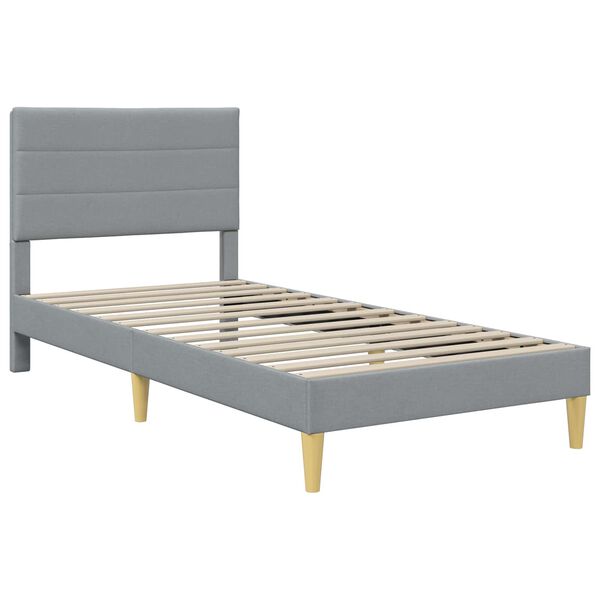 vidaXL Cadru de pat cu headboard Gri deschis 80 x 200 cm țesătură