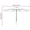 vidaXL Umbrelă de soare de exterior, st&acirc;lp lemn, cărămiziu, 350 cm