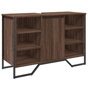 vidaXL Dulap chiuvetă de baie, stejar maro, 91x35x60 cm lemn prelucrat