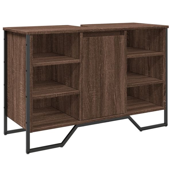 vidaXL Dulap chiuvetă de baie, stejar maro, 91x35x60 cm lemn prelucrat